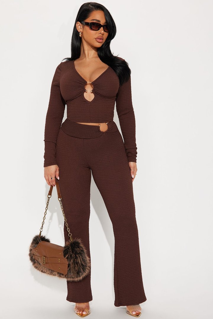 Katherine Petite Pant Set - Brown