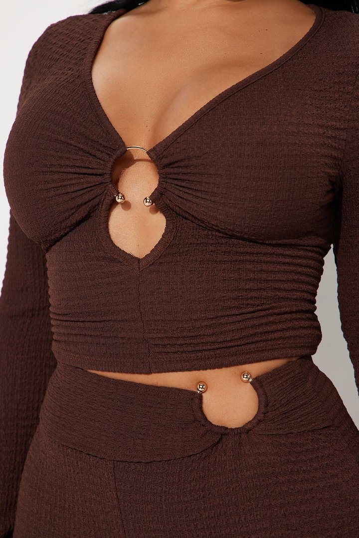Katherine Petite Pant Set - Brown