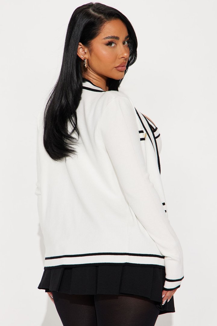 Lunch In Paris 2 Piece Sweater - White/Black