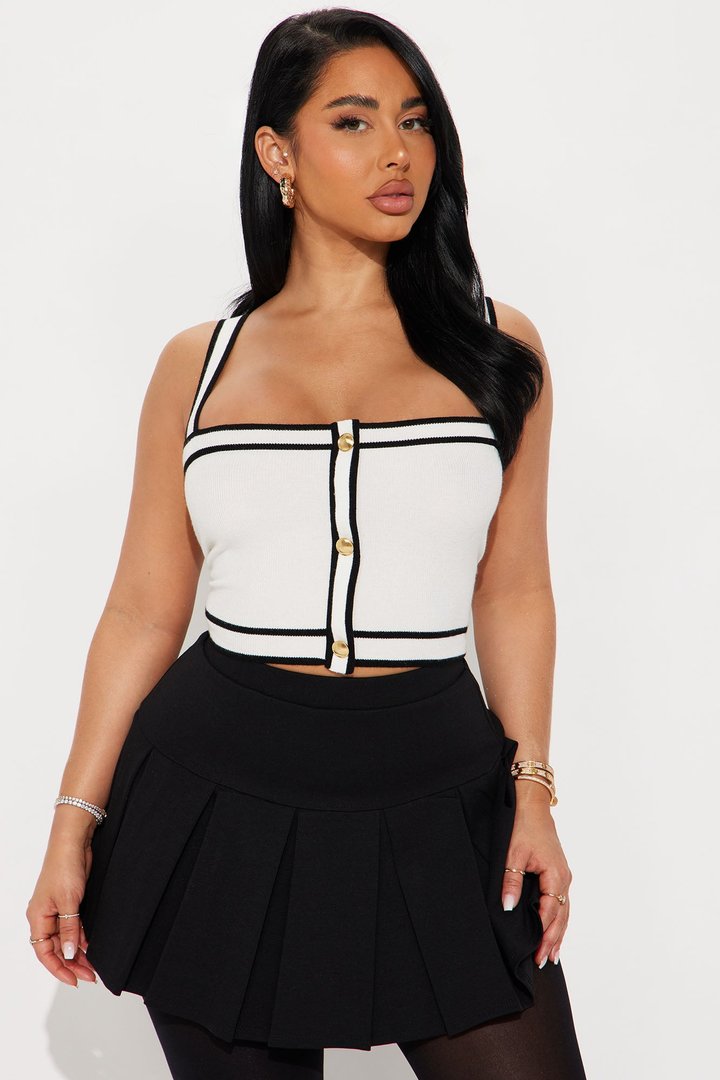 Lunch In Paris 2 Piece Sweater - White/Black