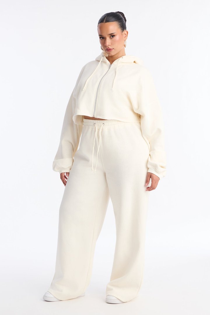 On The Go Fleece Pant Set - White