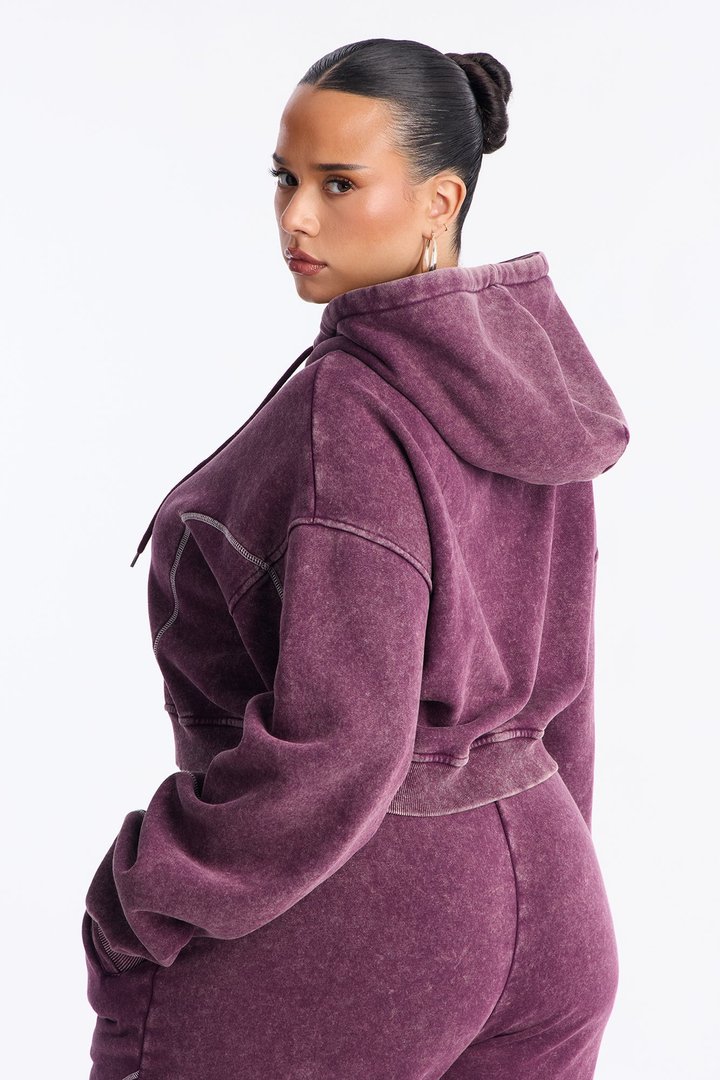 Norah Washed Lounge Hoodie - Plum