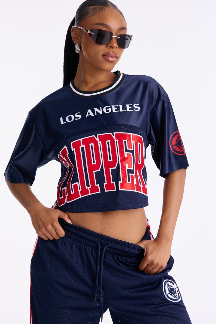 NBA LA Clippers Cropped Tee - Navy