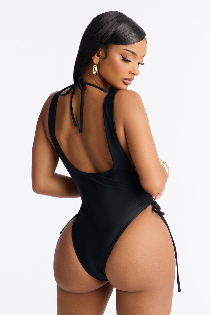 Aleksandra Layered Hardware 1 Piece Swimsuit - Black