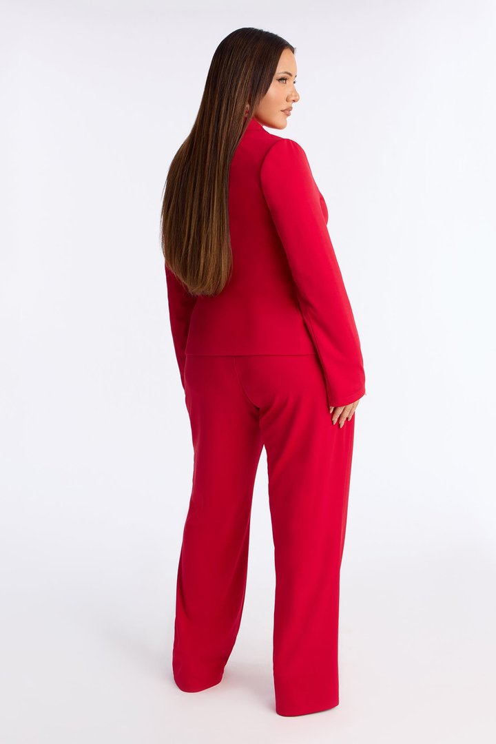 Business Per Usual Blazer Pant Set - Red