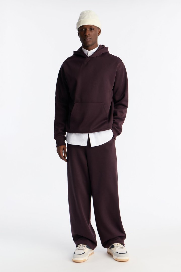 Structured Fleece Hoodie - Plum