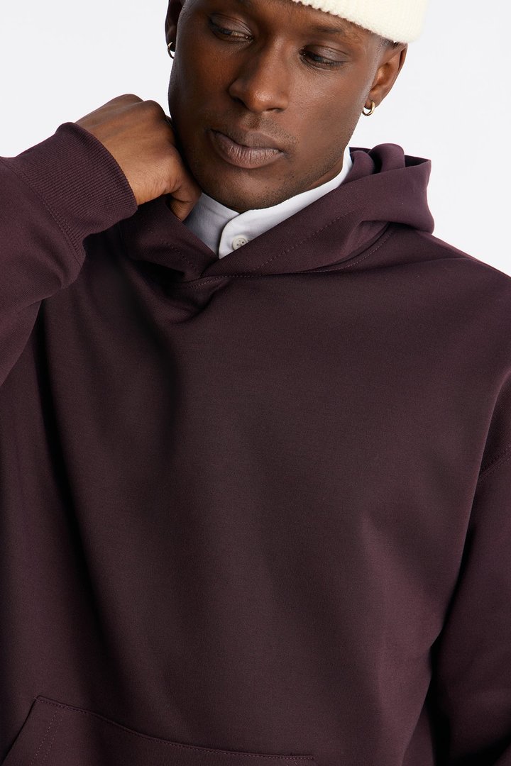 Structured Fleece Hoodie - Plum