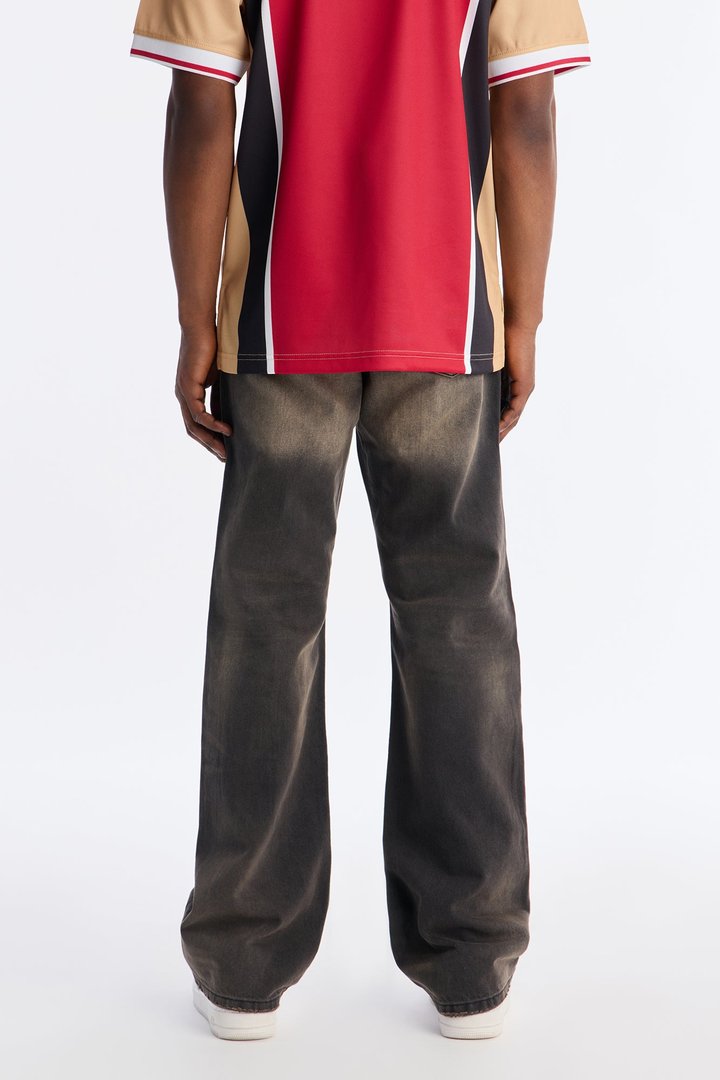 Stacked Slim Flare Get A Dose Distressed Jean - Black Wash