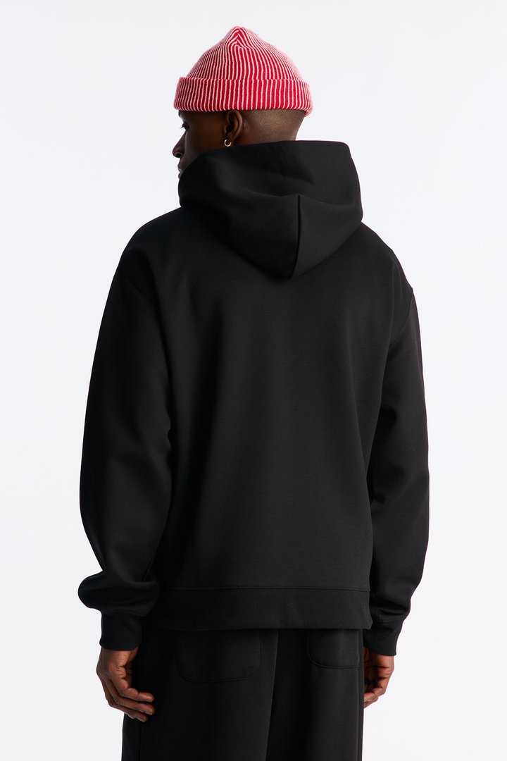Structured Fleece Hoodie - Black