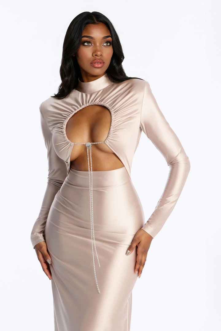On Repeat Cut Out Maxi Dress - Taupe