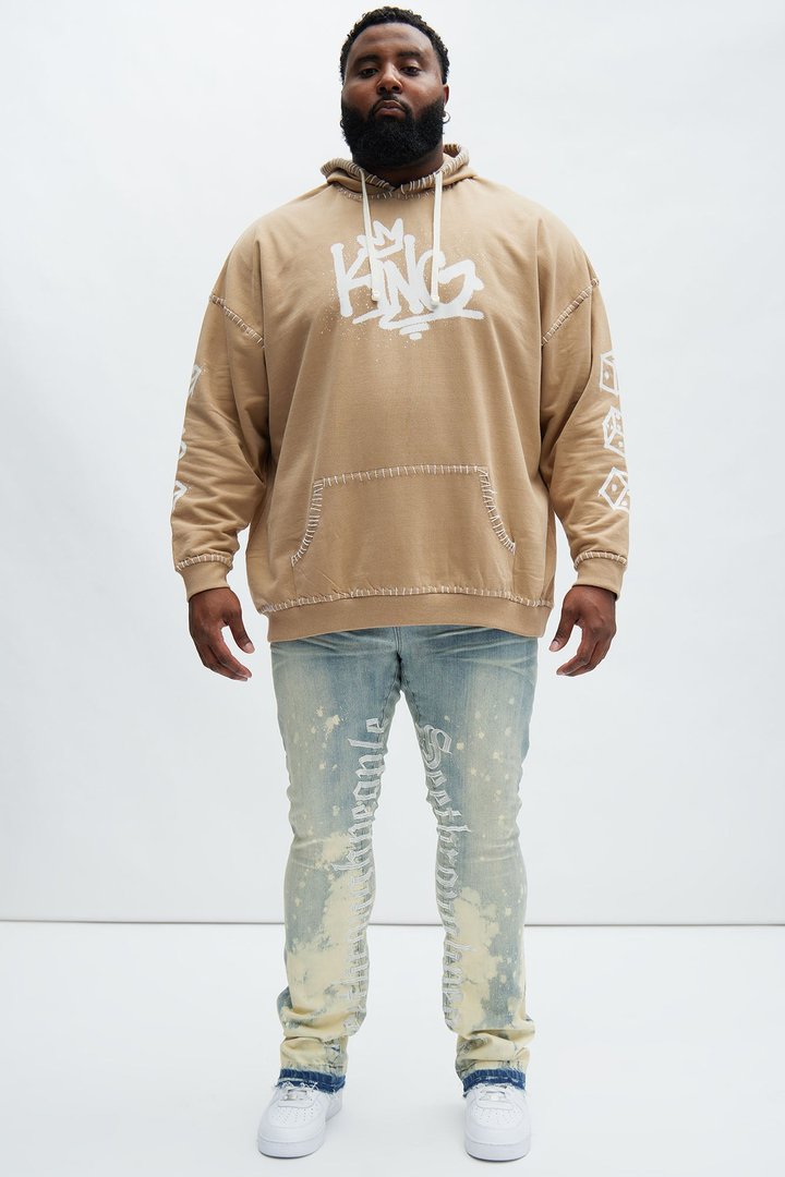 See It Through Bleached Stacked Skinny Flare Jeans - Light Wash