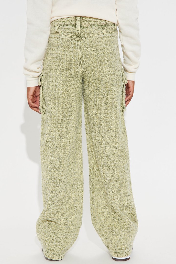 Mini Lily Boucle Cargo Pant - Sage