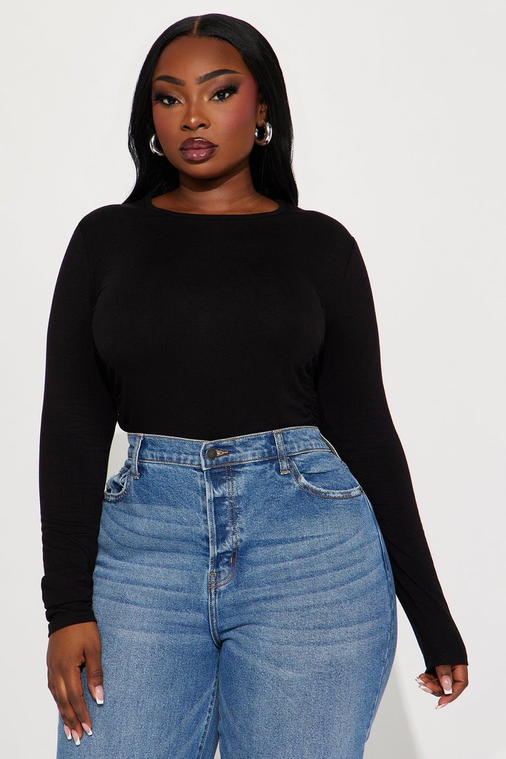 Raven Ruched Top - Black