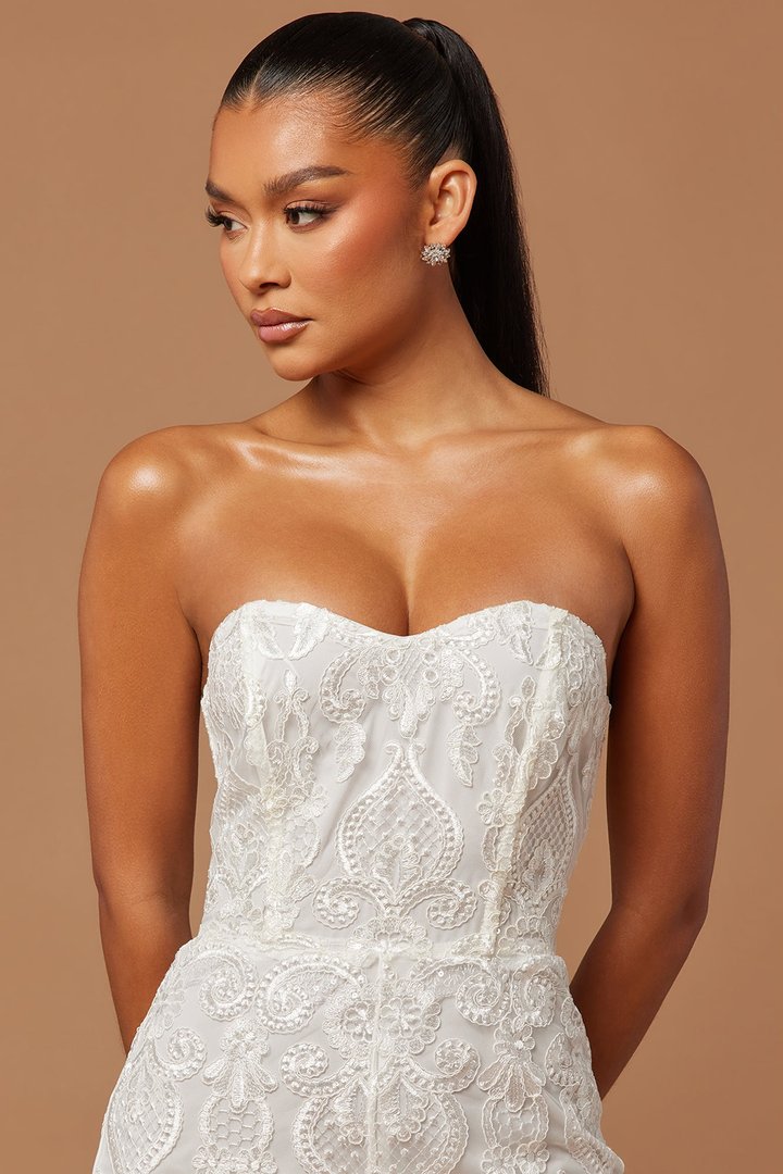 Esther Sequin Embroidered Jumpsuit - White