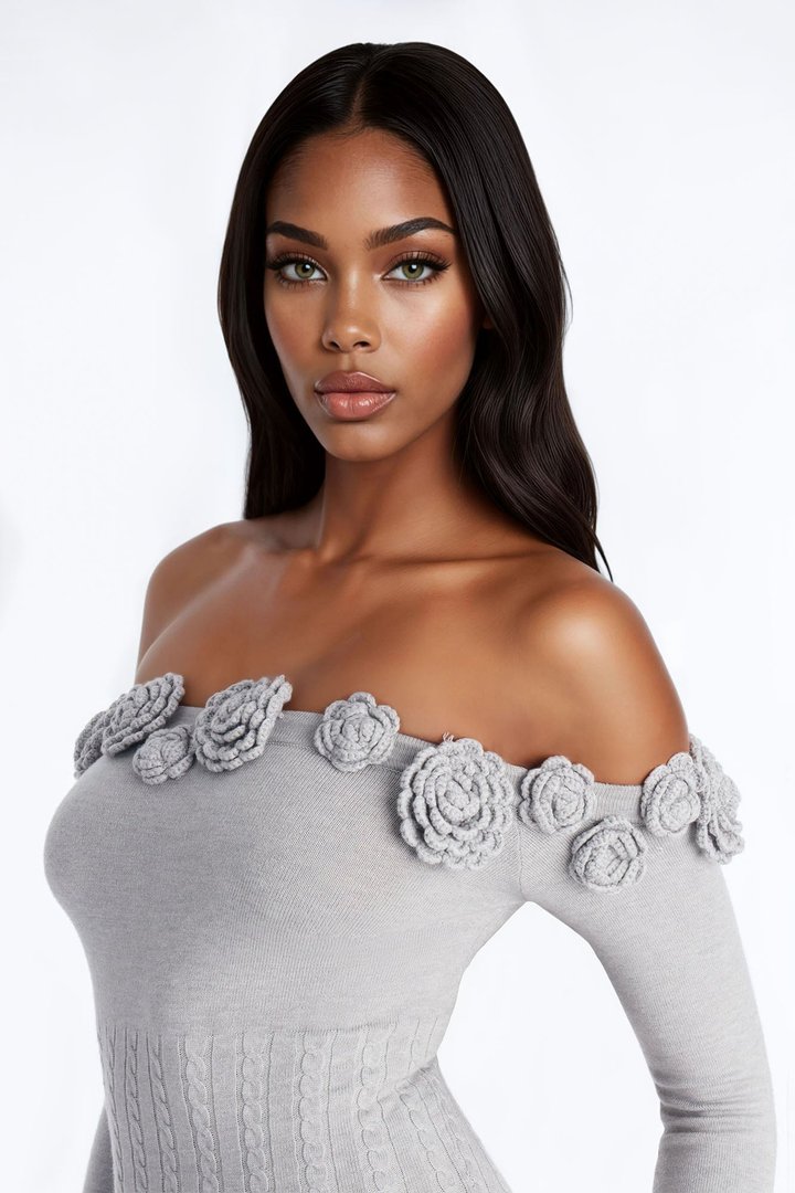 Keep It Cute Sweater Maxi Dress - Heather Grey