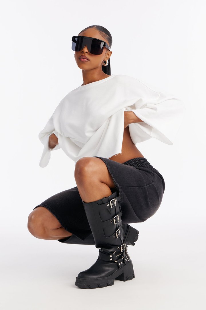 Sara Short Sleeve Oversized Top - White