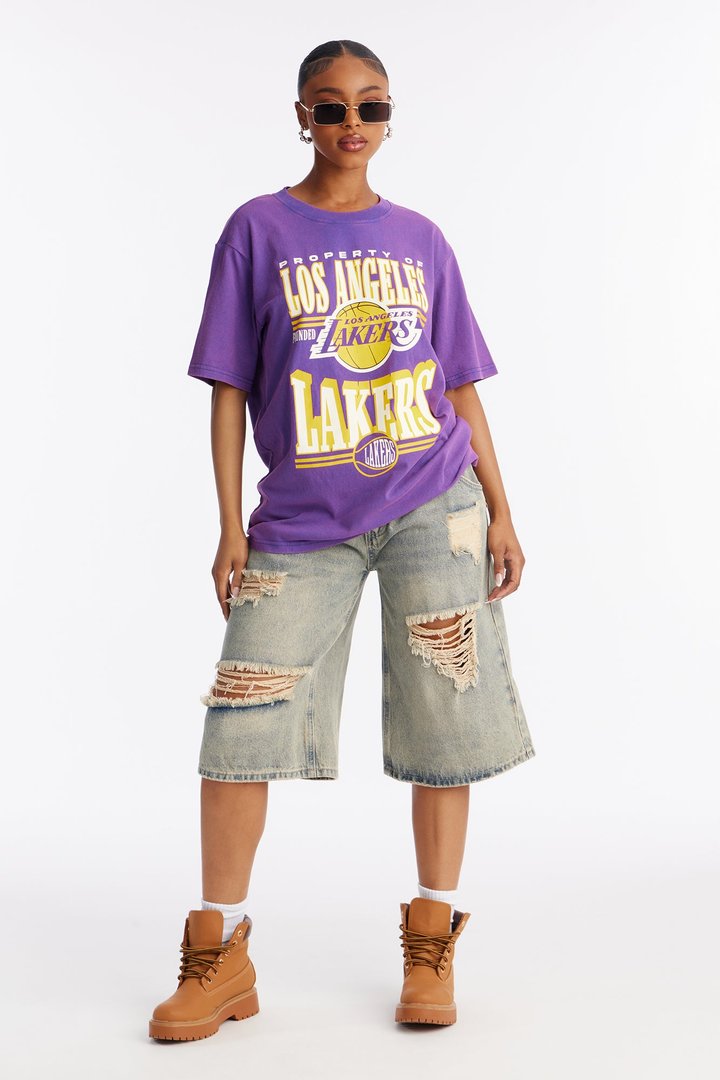 NBA LA Lakers Washed Oversized Tee - Purple
