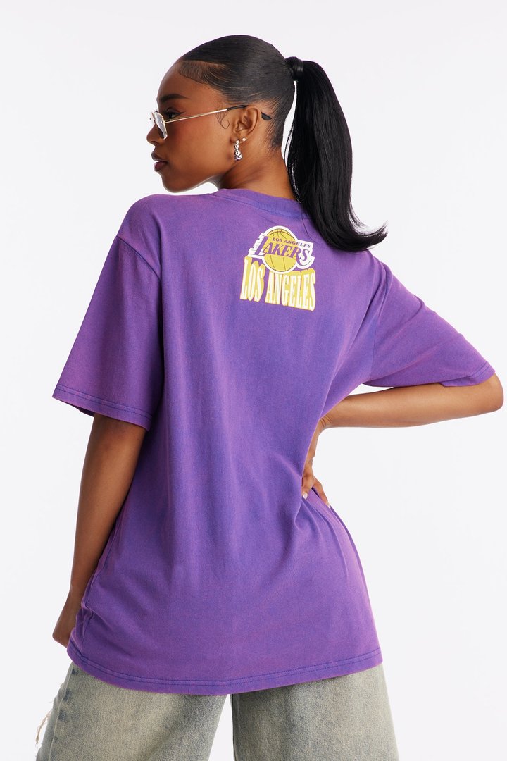 NBA LA Lakers Washed Oversized Tee - Purple