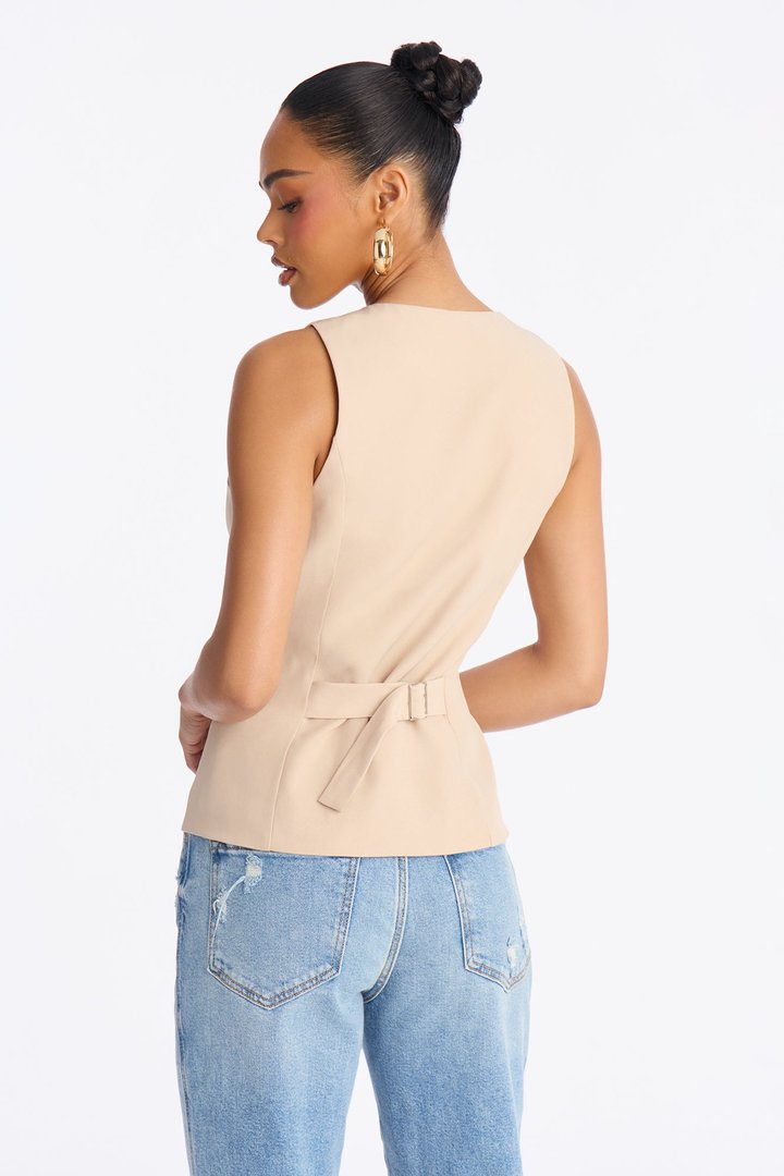 Brooklyn Babe Vest Top - Stone