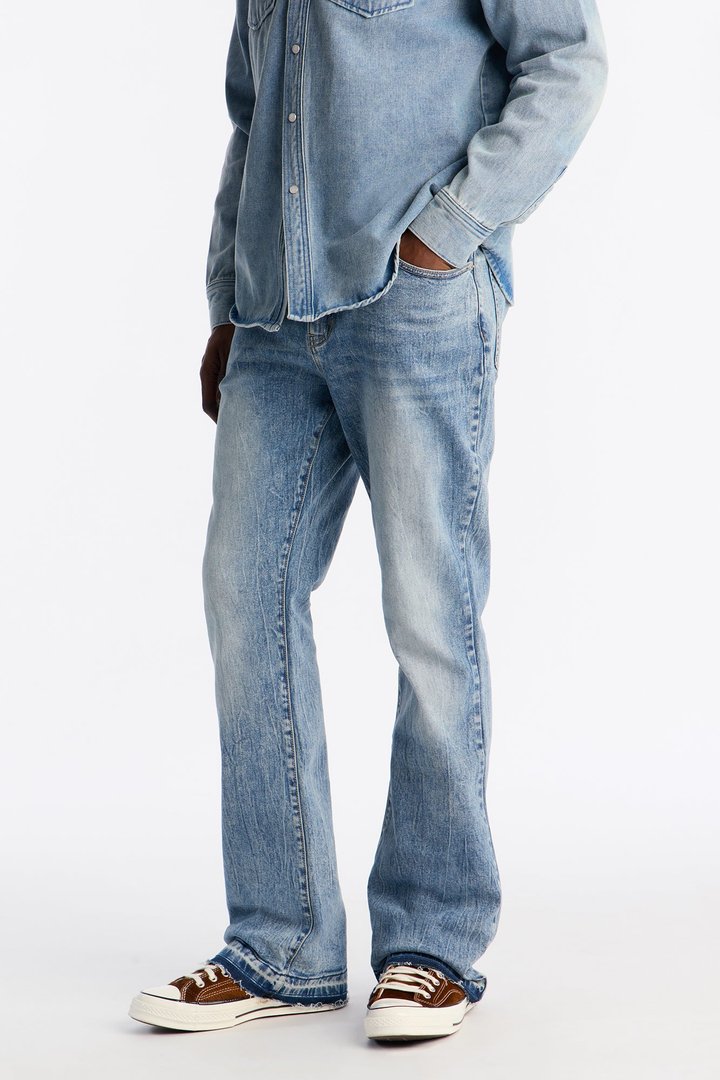 Stacked Skinny Flare Vault Jean - Light Blue Wash