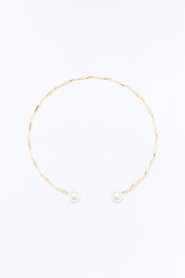 No Contact Pearl Choker - Gold