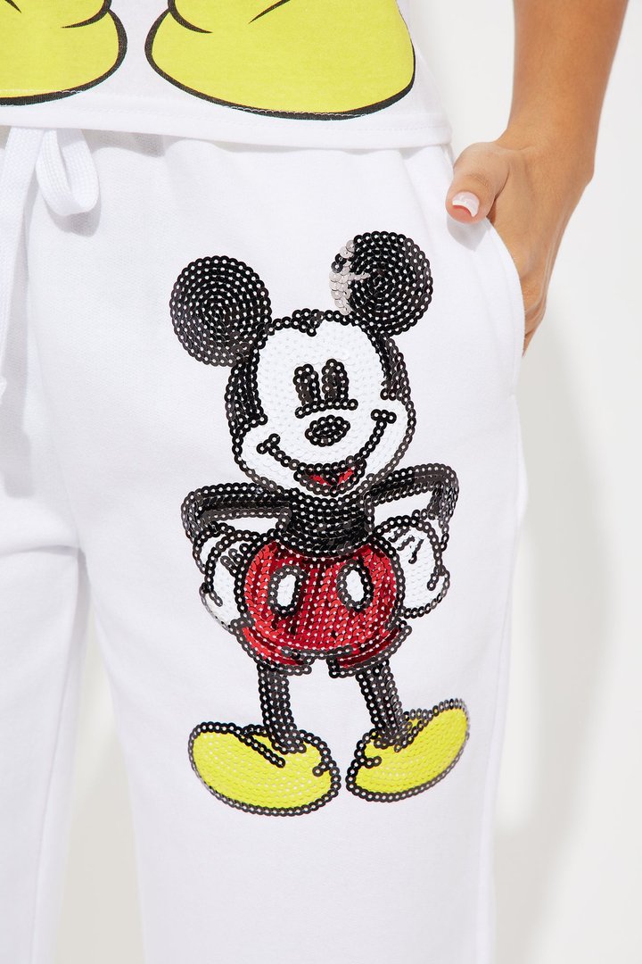 Mickey Mouse Wide Leg Pant - White