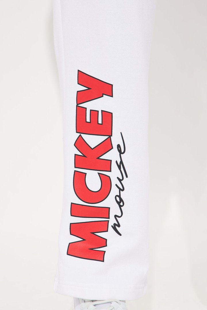 Mickey Mouse Wide Leg Pant - White