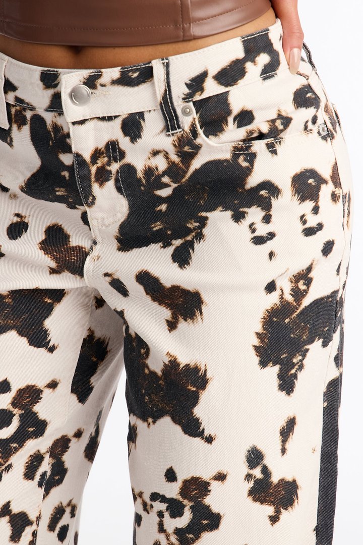 One Trick Pony Twill Rigid Wide Leg Pant 33 - Brown/combo