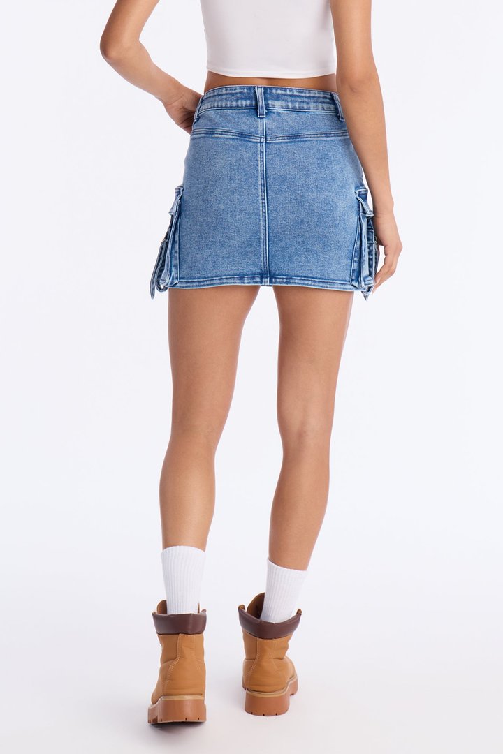 Andie Denim Cargo Mini Skirt - Medium Wash