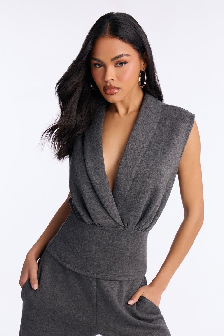Lana Sleeveless Pant Set - Charcoal
