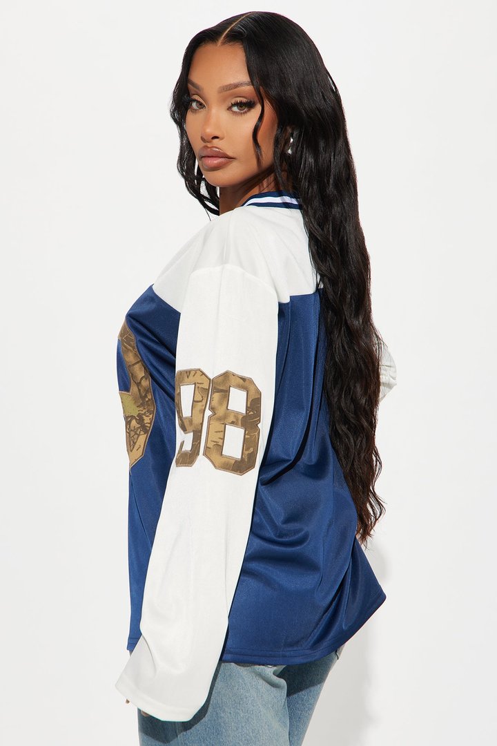 Amika Camo Jersey Tee - Navy/combo