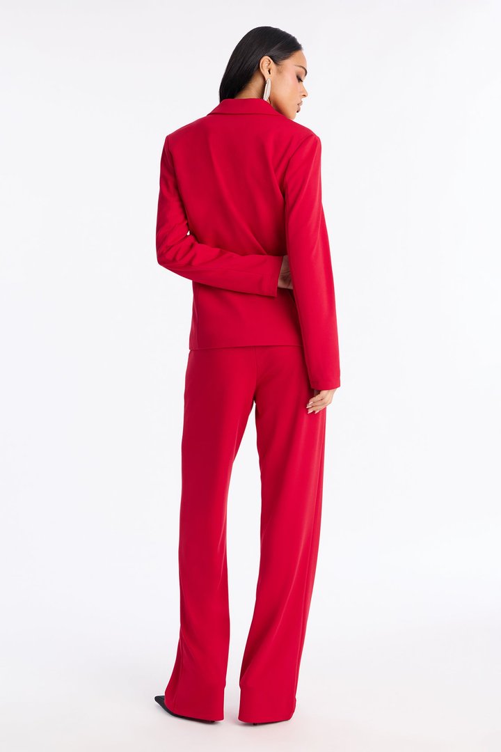 Business Per Usual Blazer Pant Set - Red