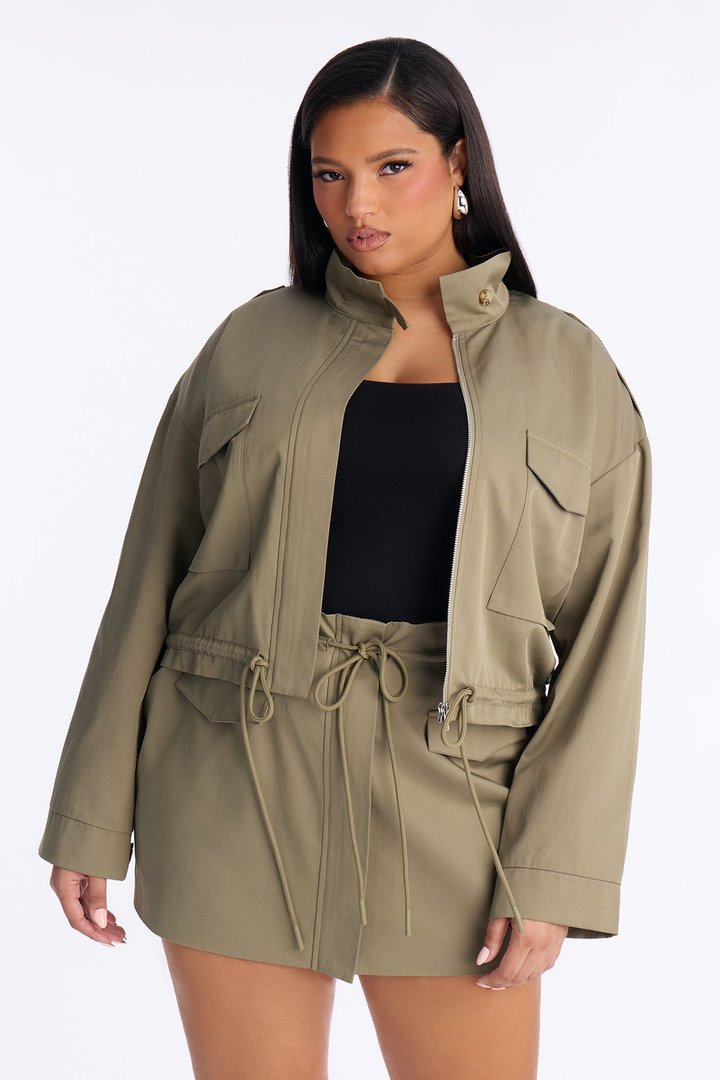 Samara Jacket Mini Skirt Set - Olive