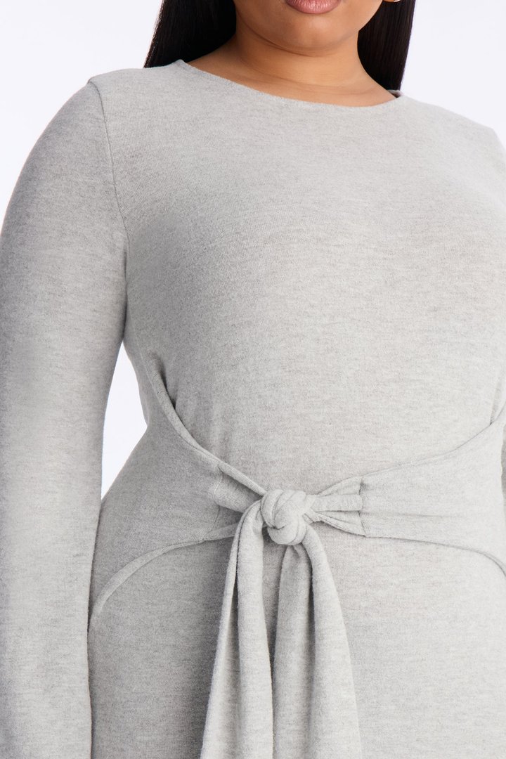 Mariana Long Sleeve Sweater Mini Dress - Grey
