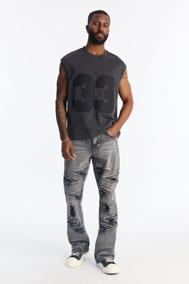 Lucky Number Muscle Tee - Black