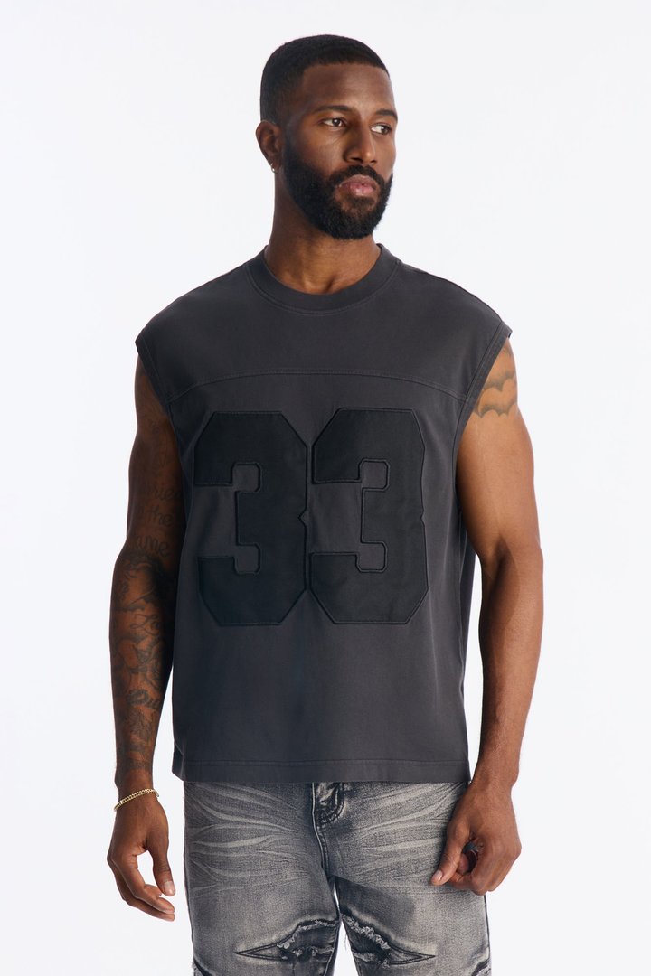 Lucky Number Muscle Tee - Black