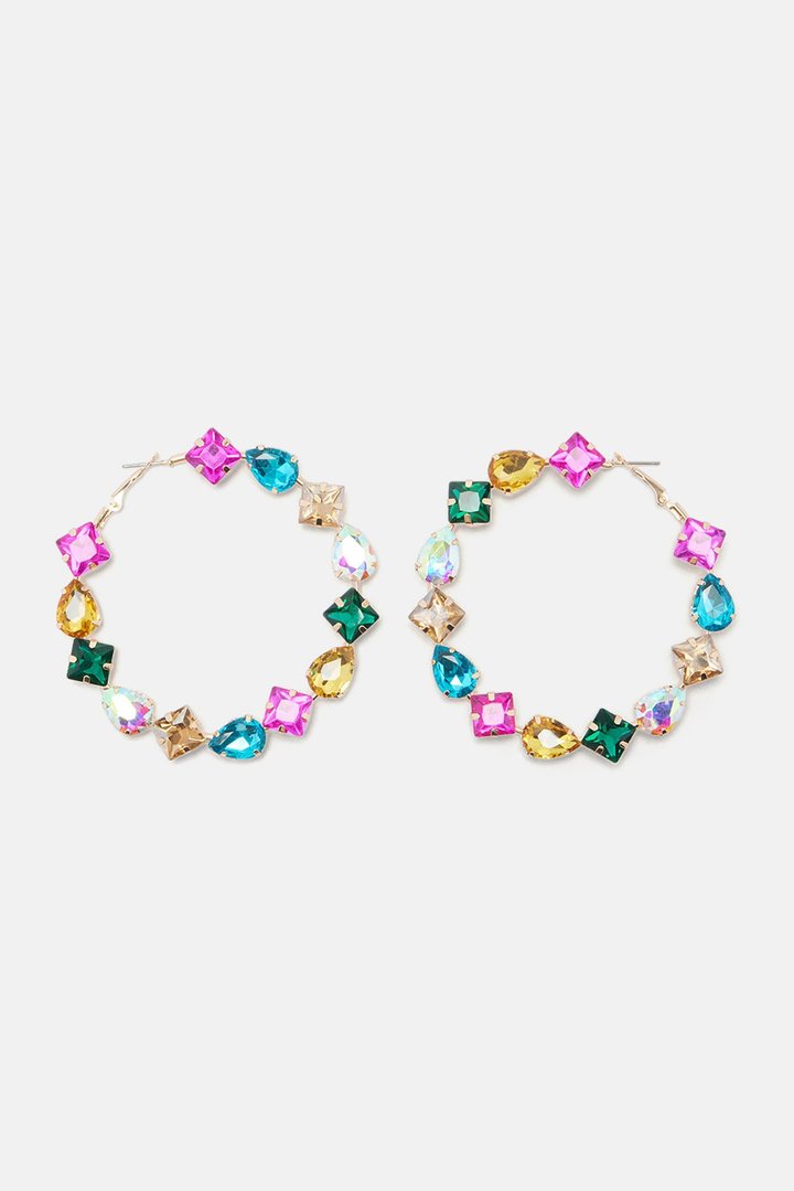 So So There Hoop Earrings - Gold/Multi