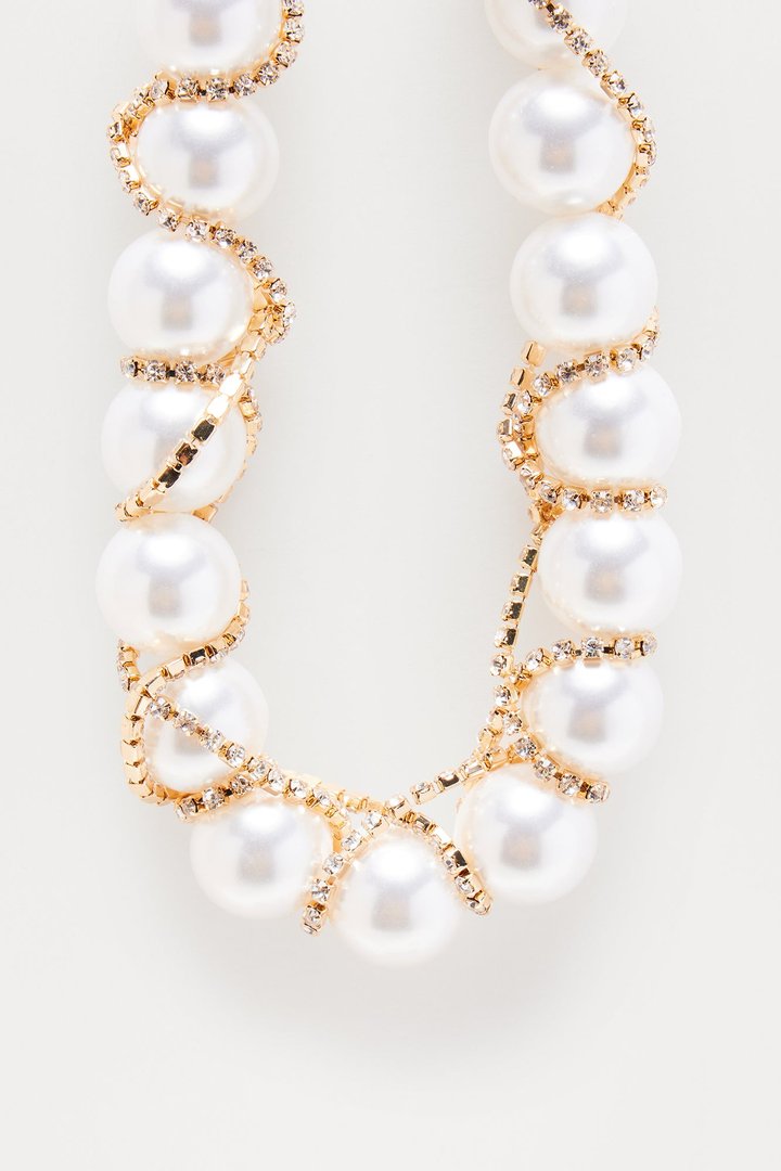 Mixed Signals Pearl Choker - White/combo