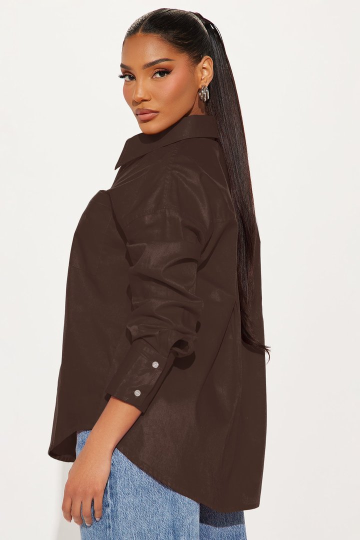Darcey Poplin Shirt - Chocolate