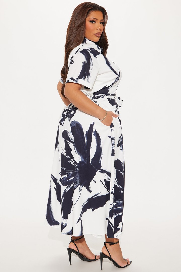 Mel Maxi Shirt Dress - White/Black