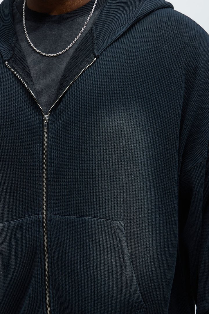 Modern Wash Zip Up Hoodie - Black