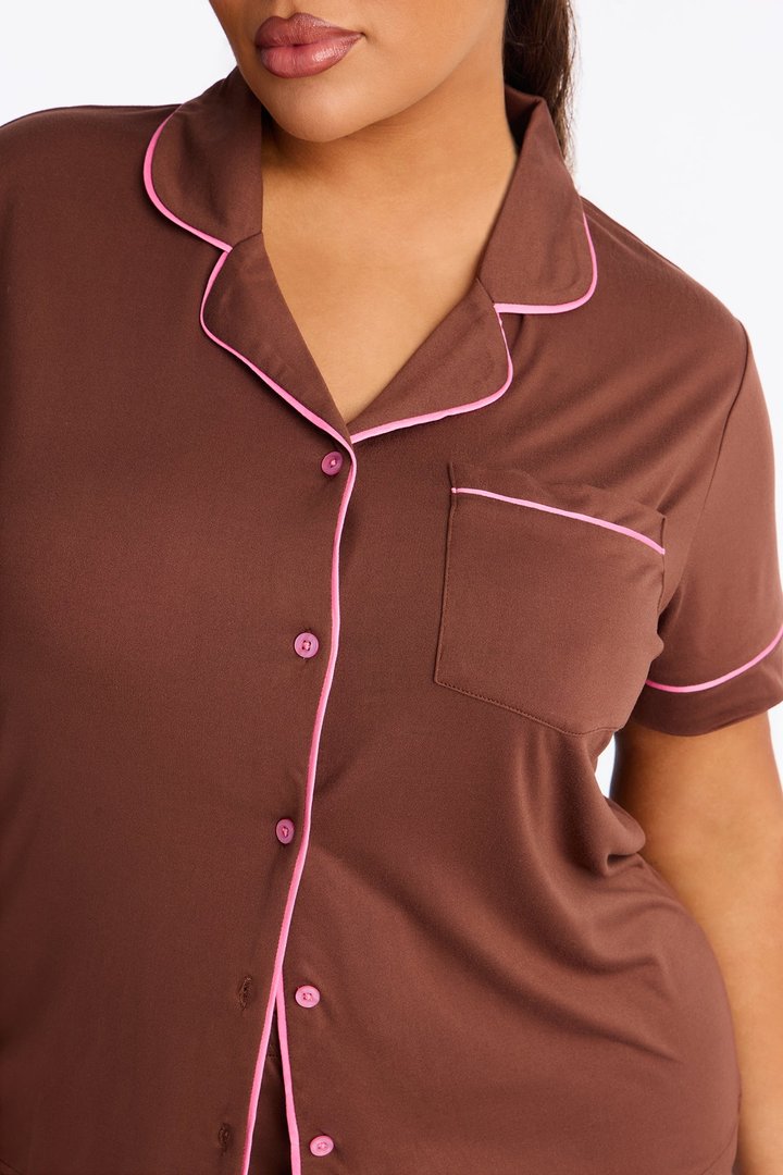 Hit Snooze PJ Pant Set - Brown
