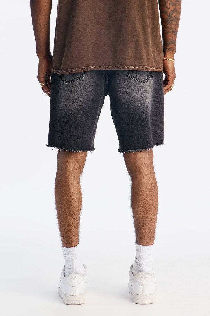Lounge Relaxed Denim Shorts - Black Wash