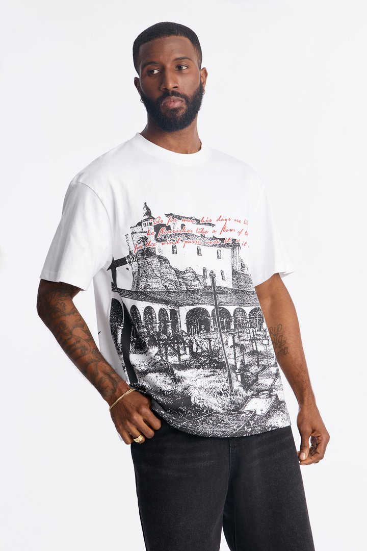 Oversized At The Cross Short Sleeve Tee - White