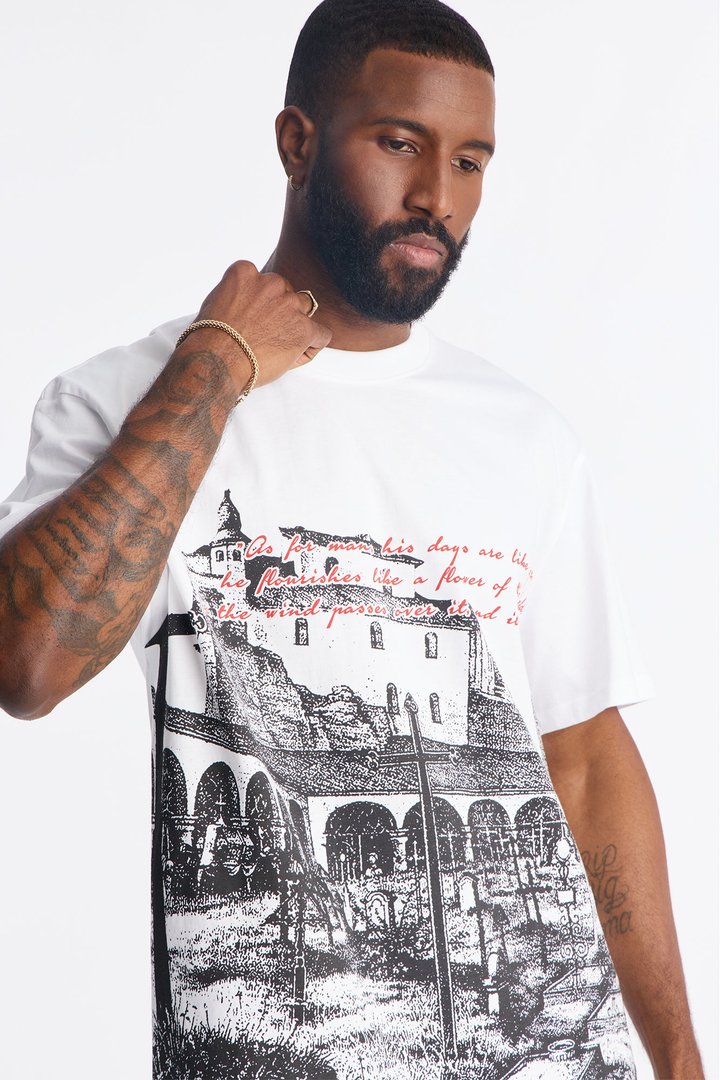 Oversized At The Cross Short Sleeve Tee - White