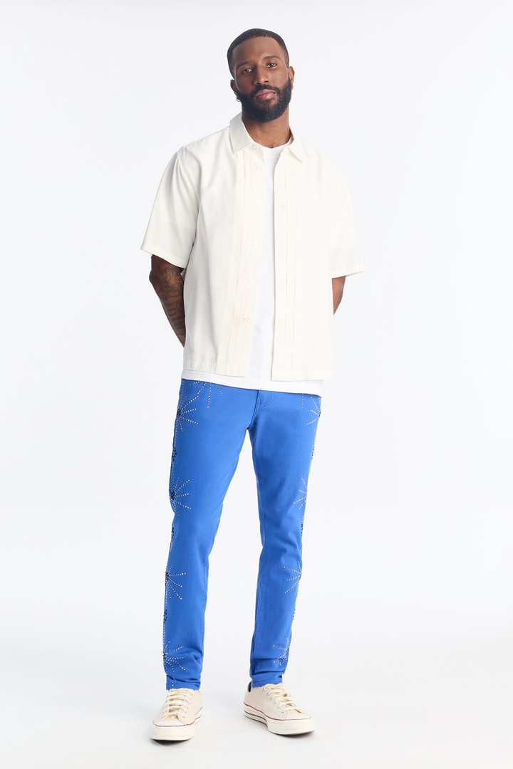 Skinny Galaxy Mirage Embellished Pant - Blue
