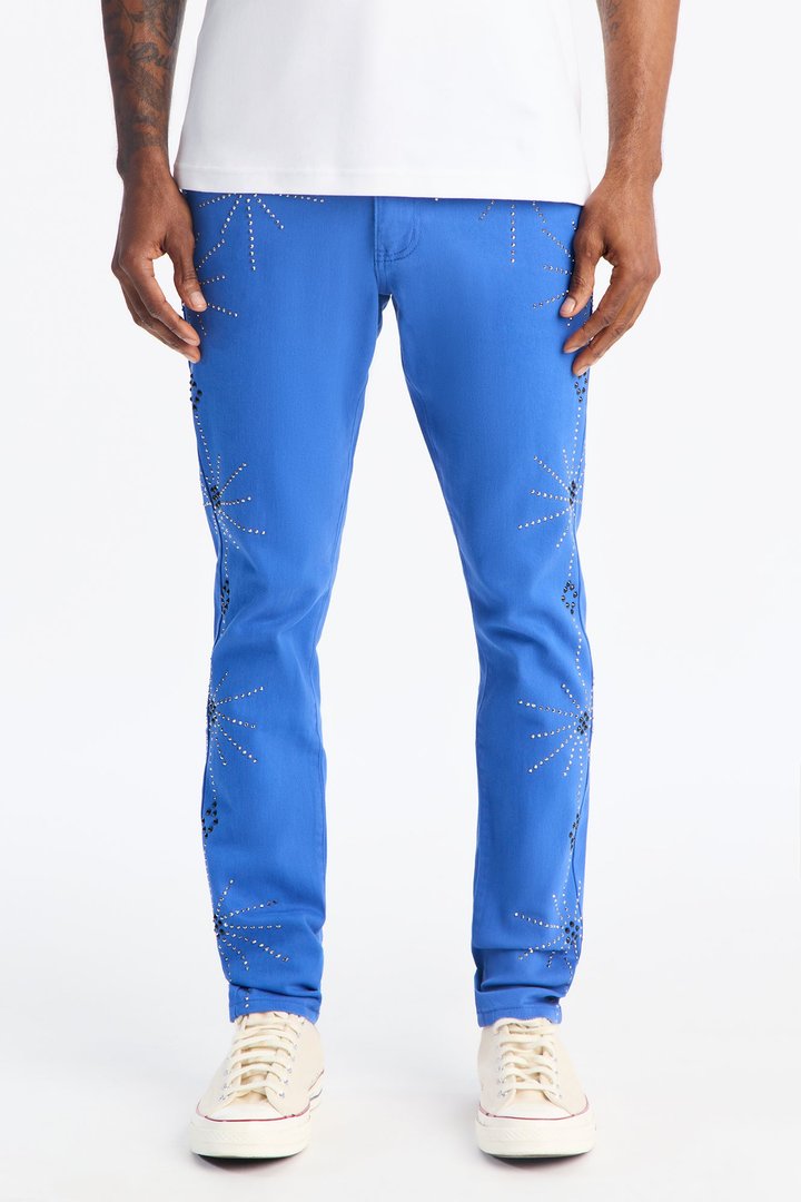 Skinny Galaxy Mirage Embellished Pant - Blue