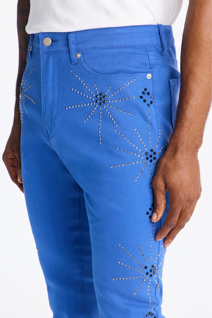 Skinny Galaxy Mirage Embellished Pant - Blue