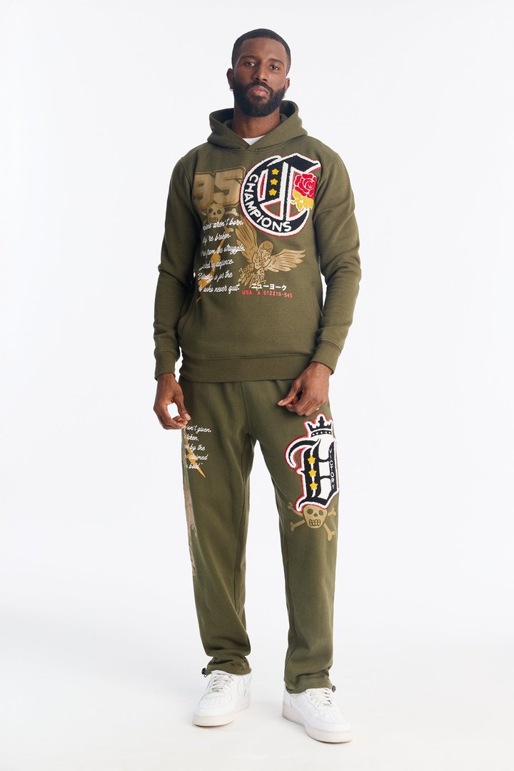 Self Made Champion Patch Sweatpants - Green