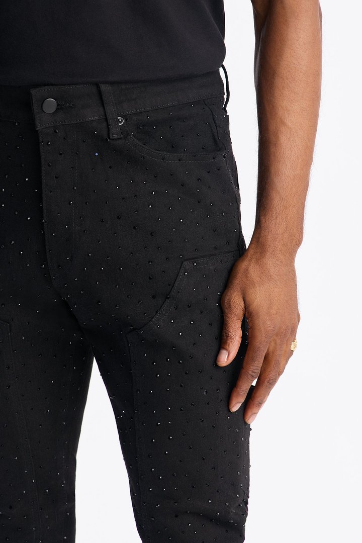 Skinny Inferno Embellished Pant - Black